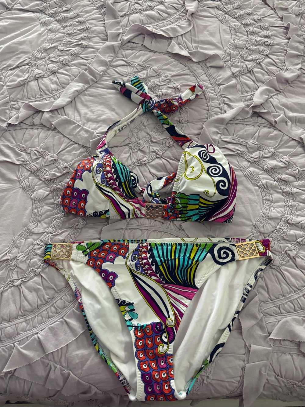 Trina Turk Multicolor Floral Swirl Bikini Top and Bottom